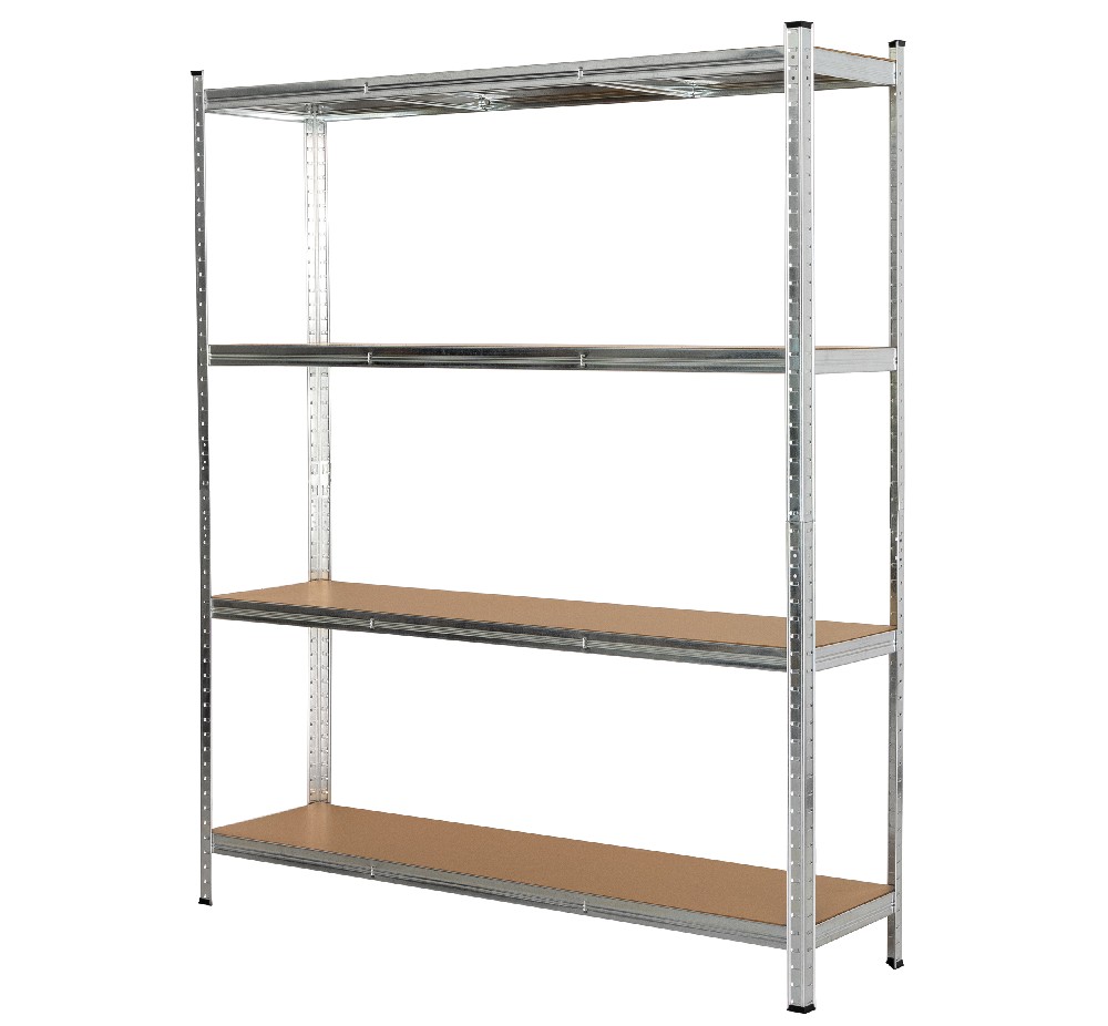 Estantería Metálica Acero Galvanizado 4 Baldas de MDF, 180x150x40cm