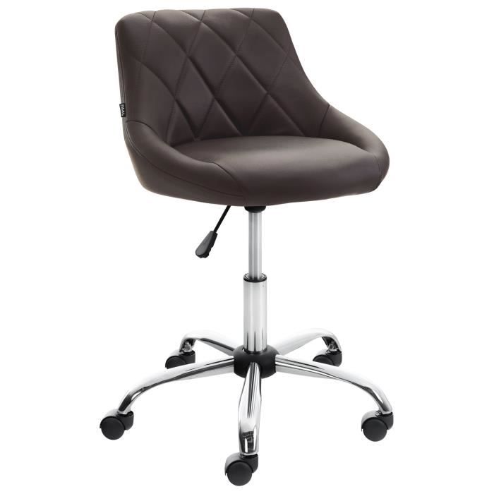 Taburete de trabajo ajustable con ruedas - marrón