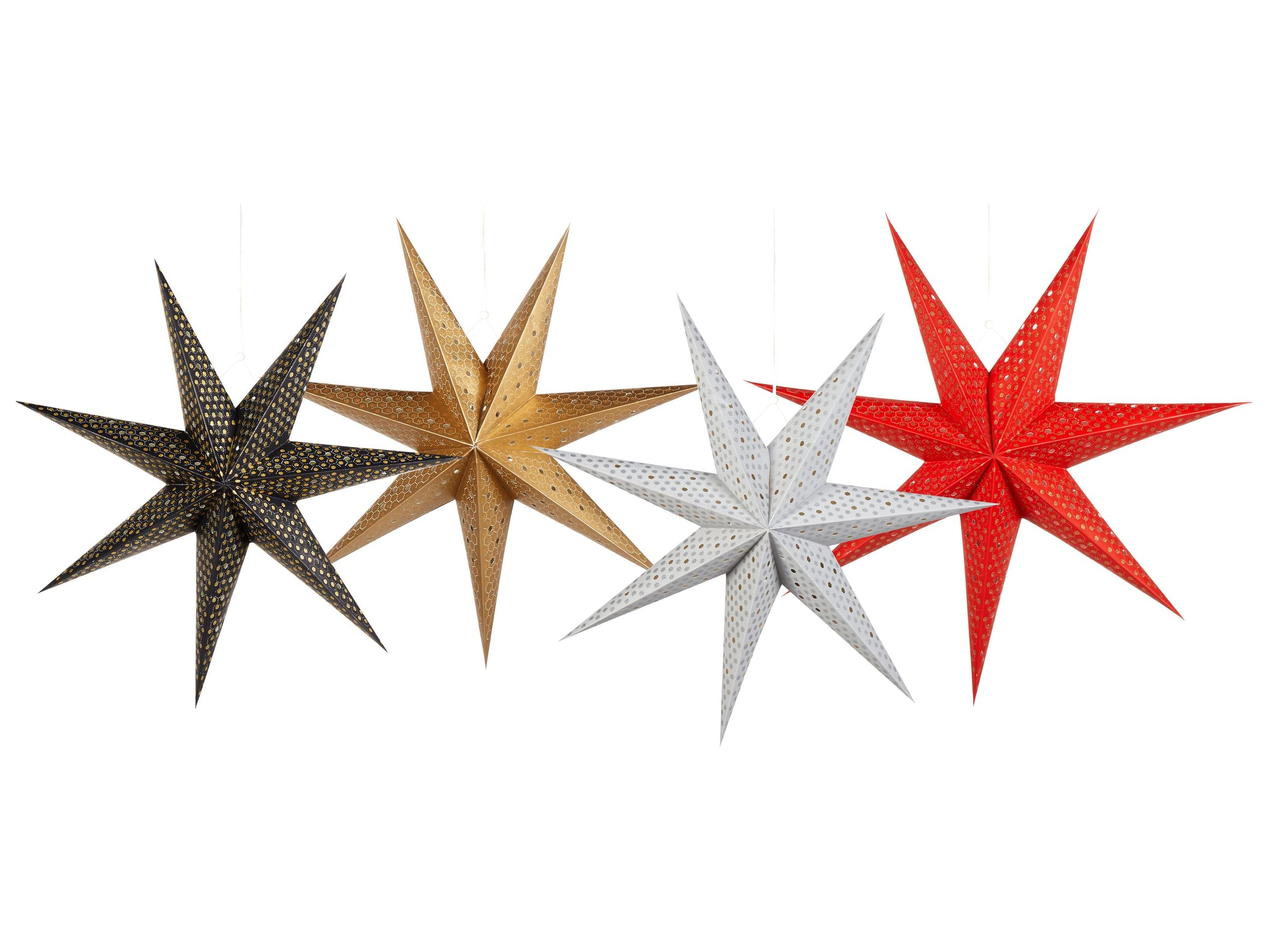Conjunto de 4 decoraciones colgantes LED kamet 60 cm estrella multicolor