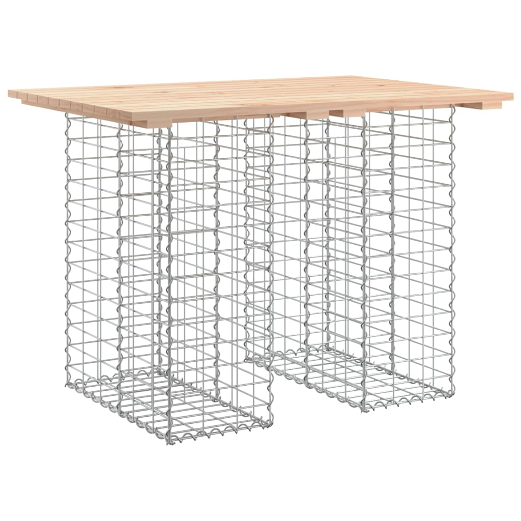 vidaXL mesa de jardín con diseño de gaviones, 100 x 70 x 72 cm, madera