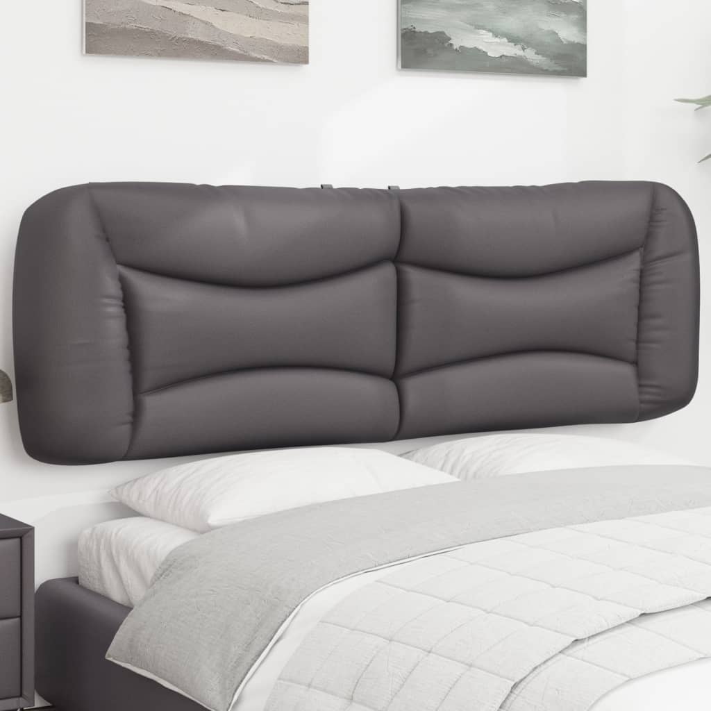 Cabecero de cama acolchado cuero sintético gris 160 cm eso8426
