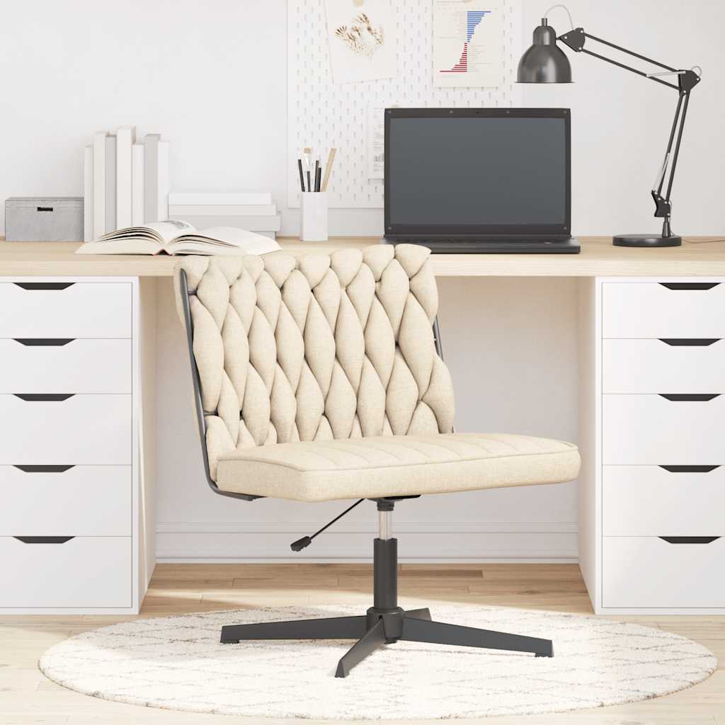Silla de oficina giratoria tela color crema oif433415