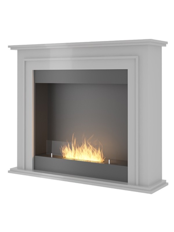 Simple portal 1 - chimenea de bioetanol independiente de pie blanco
