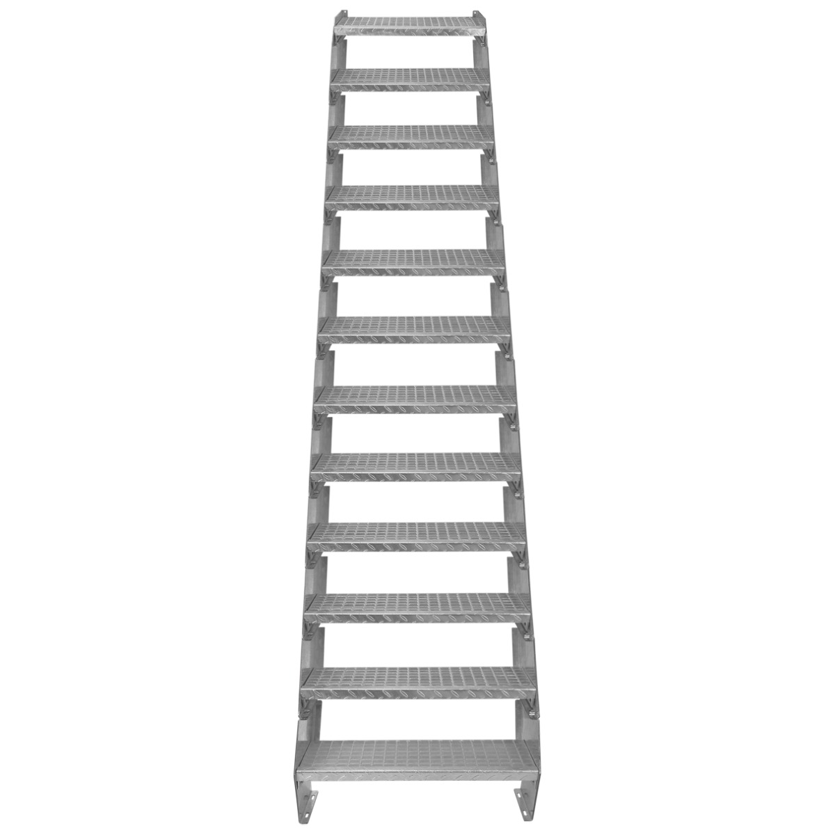 Escalera galvanizada ajustable de 12 escalones 600mm de ancho