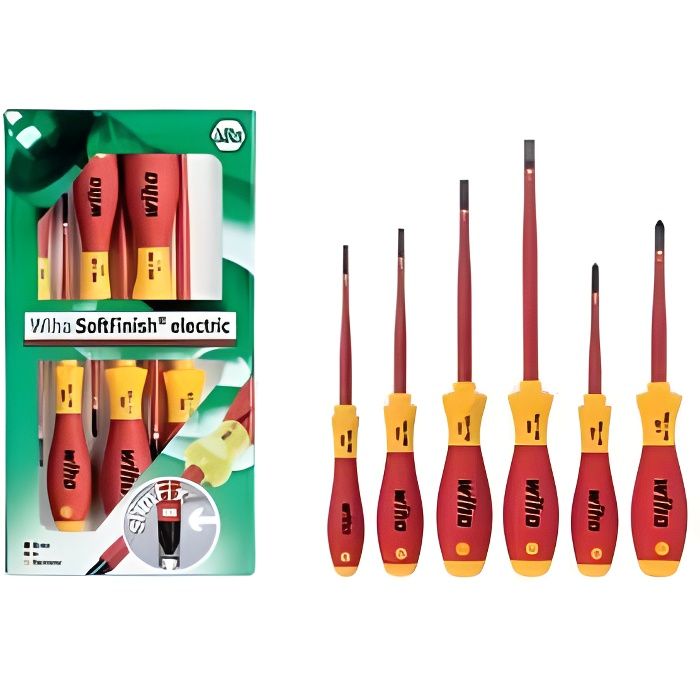 Juego de destornilladores de electricista - wiha - softfinish slimfix 35389