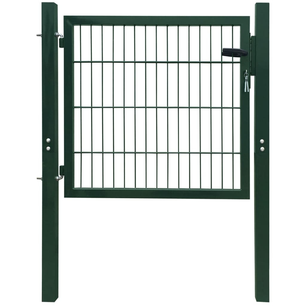 vidaXL puerta de vallado de acero verde 100x100 cm