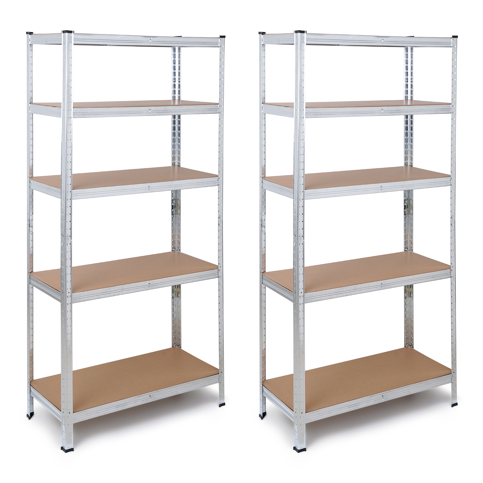 Pack 2 Estanterías Metálicas Almacenaje 180x90x40 Galvanizadas 5 Baldas THW