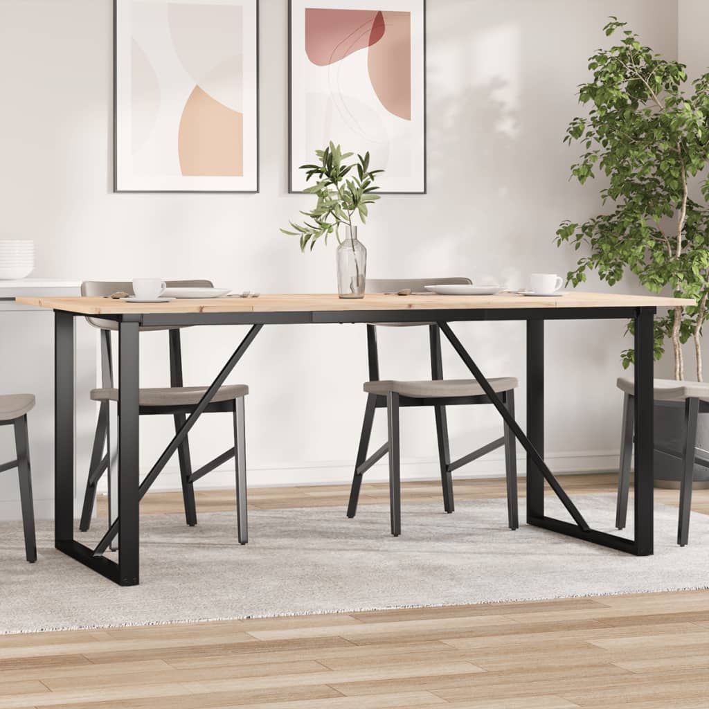 Mesa de comedor marco o madera maciza pino y acero 180x90x75cm