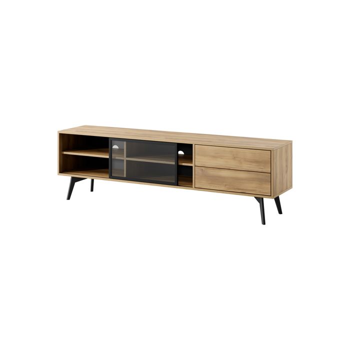 Mueble tv contemporáneo - roble barroco dorado - 2 cajones 180x54x39 cm