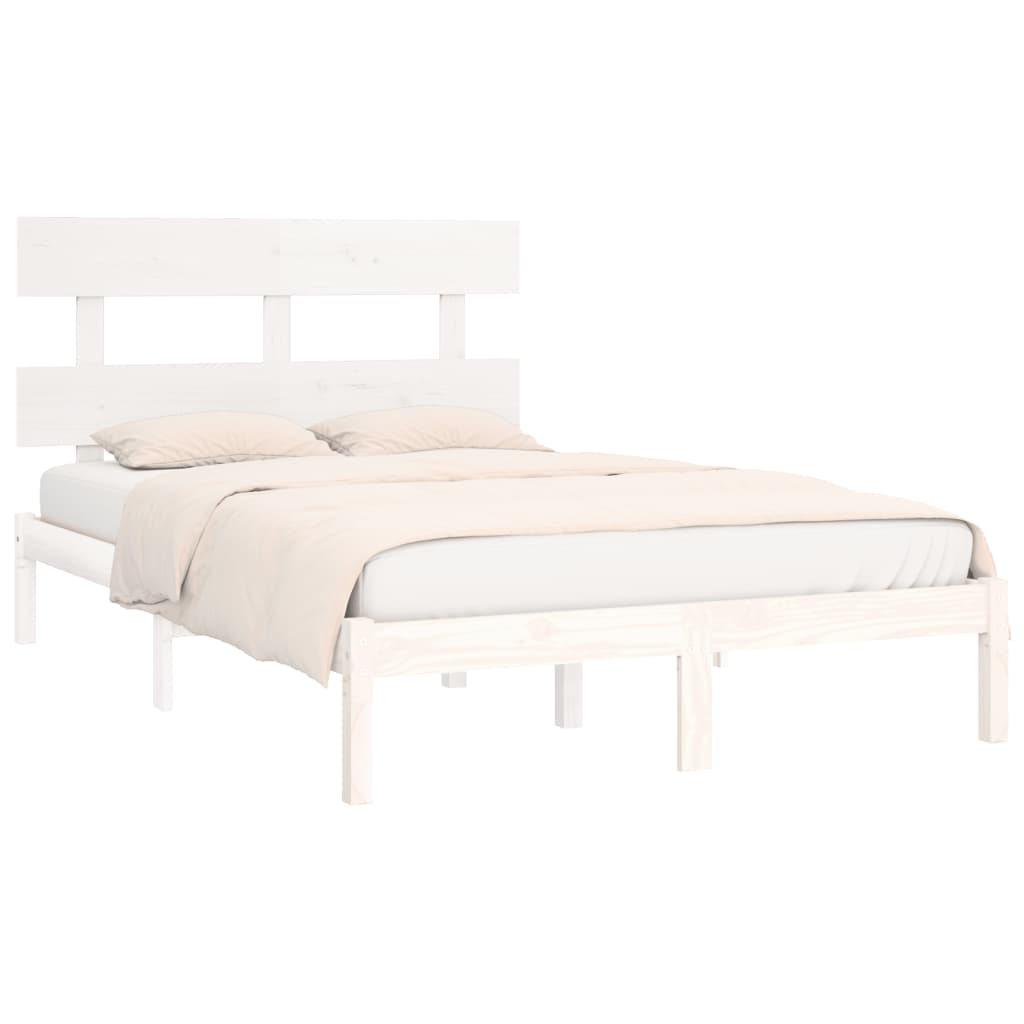 vidaXL estructura de cama madera maciza blanco supe king 180x200 cm