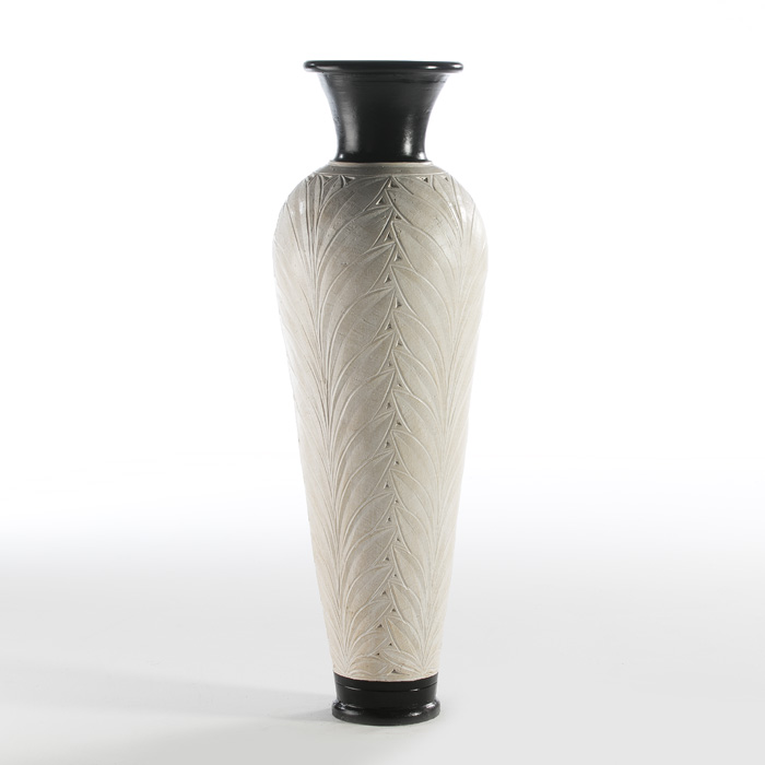 Anfora 50x50x150 terracota crema, negro