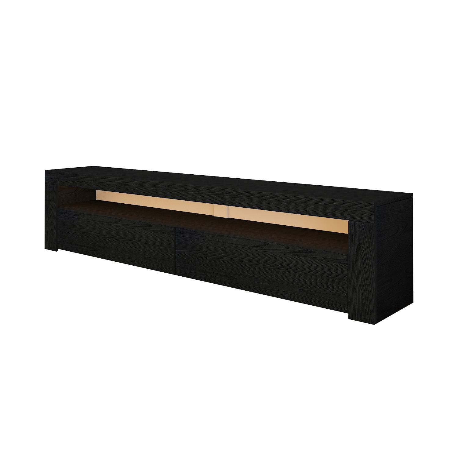 Soporte de tv de madera "bati" - 150 x 36 x 46 cm - negro