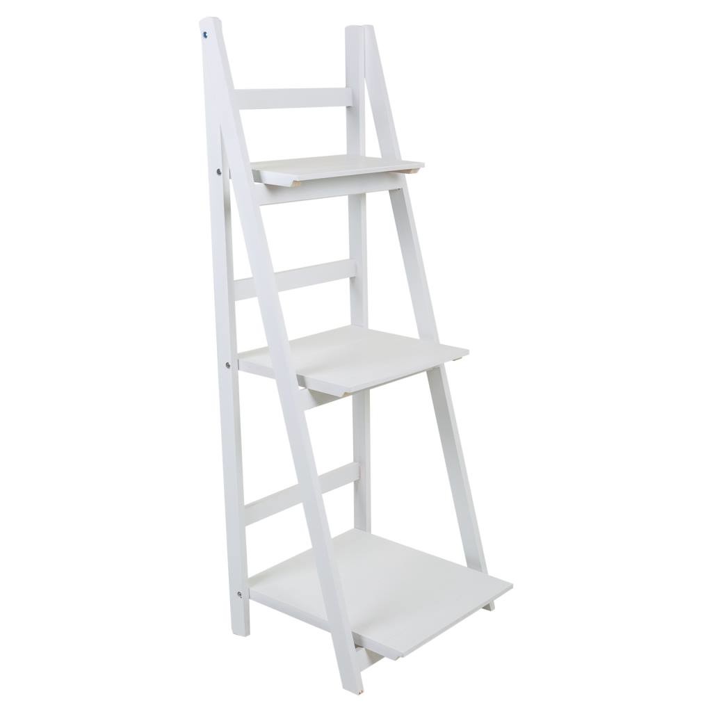 Escalera estantería de madera lacado blanca 41x38x110/115h cm