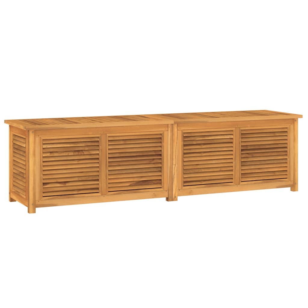 vidaXL caja de almacenaje de jardín con bolsa teca maciza 200x50x55 cm