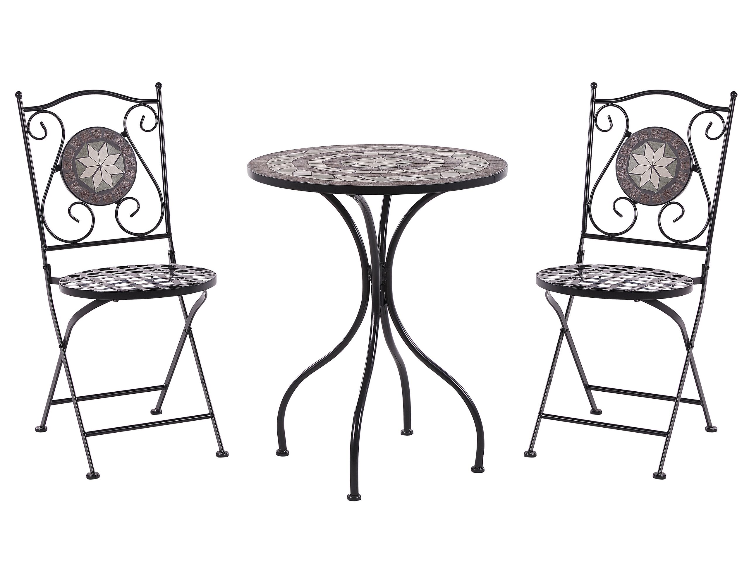 Conjunto de balcón plegable cariati metal negro