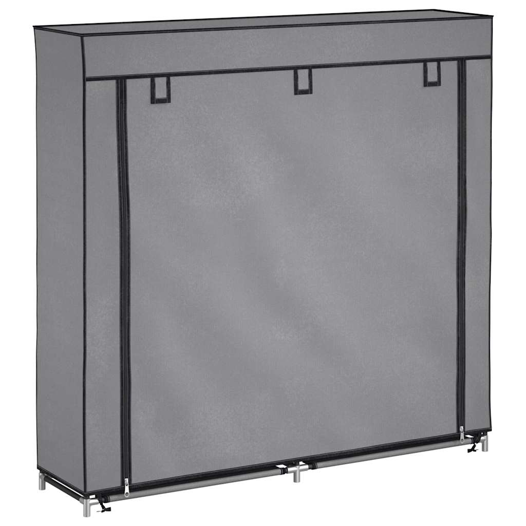 vidaXL zapatero con funda de tela gris 115x28x110 cm