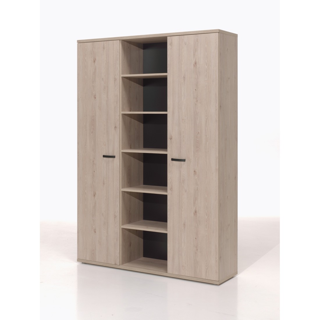 Mueble alto de almacenamiento para oficina con 2 puertas y estantes color r