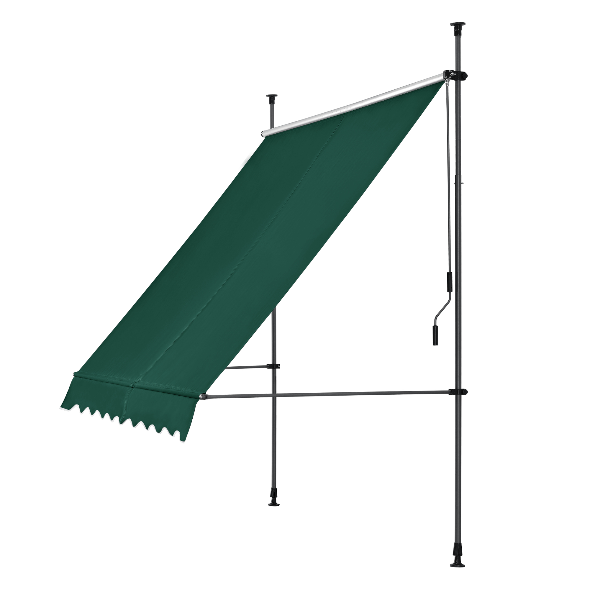 Toldo articulado barras telescópicas 150 x 120 x 220-309 cm verde oscuro