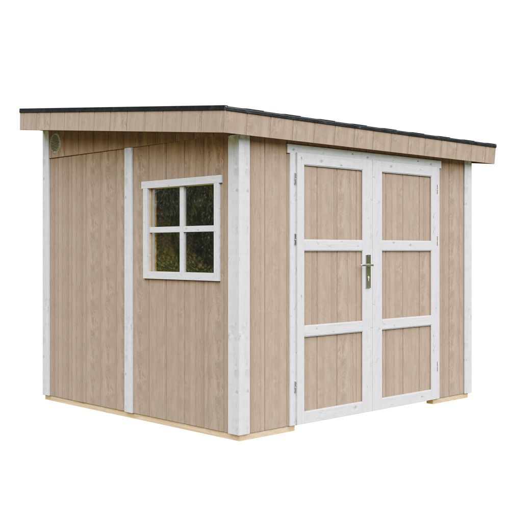 Caseta de jardín Timbela m938b-terra brown, 5,9 m², premium, sin suelo