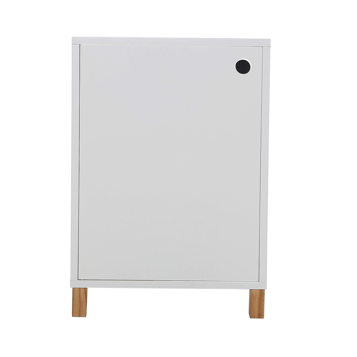 Calicosy - gabinete blanco de 1 puerta con patas de madera - a57cm