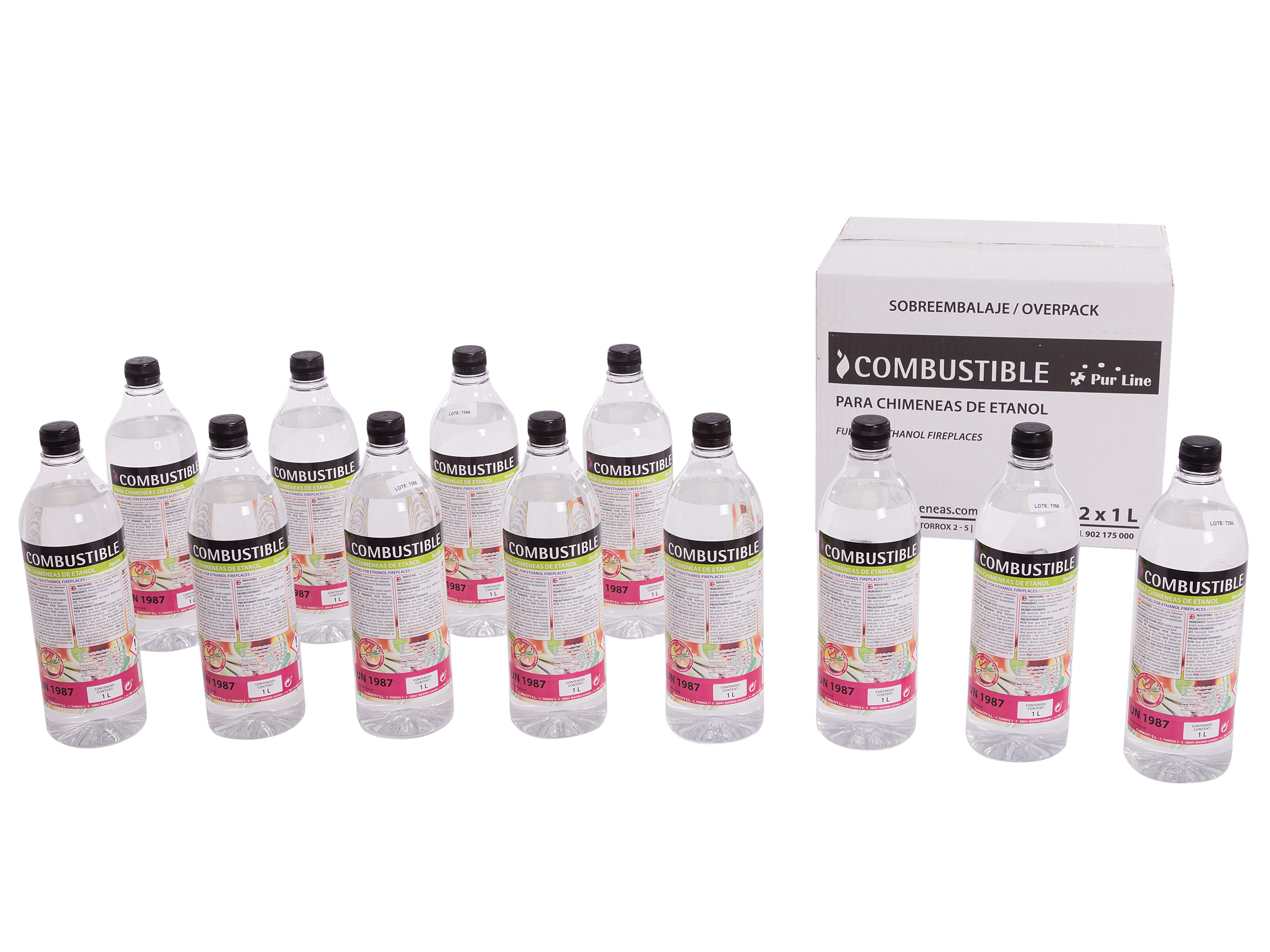 Combustible etanol repelente de mosquitos citronela. Caja 12 botellas de 1l