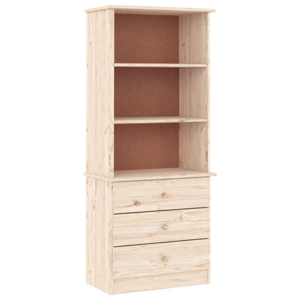 vidaXL librería con cajones alta madera maciza de pino 60x35x142 cm