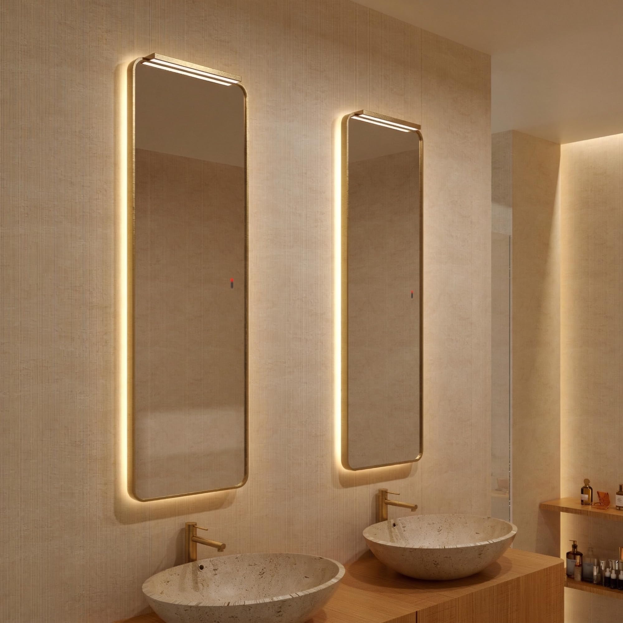 LEDimex - espejo baño con luz LED y antivaho 120x40cm con marco negro