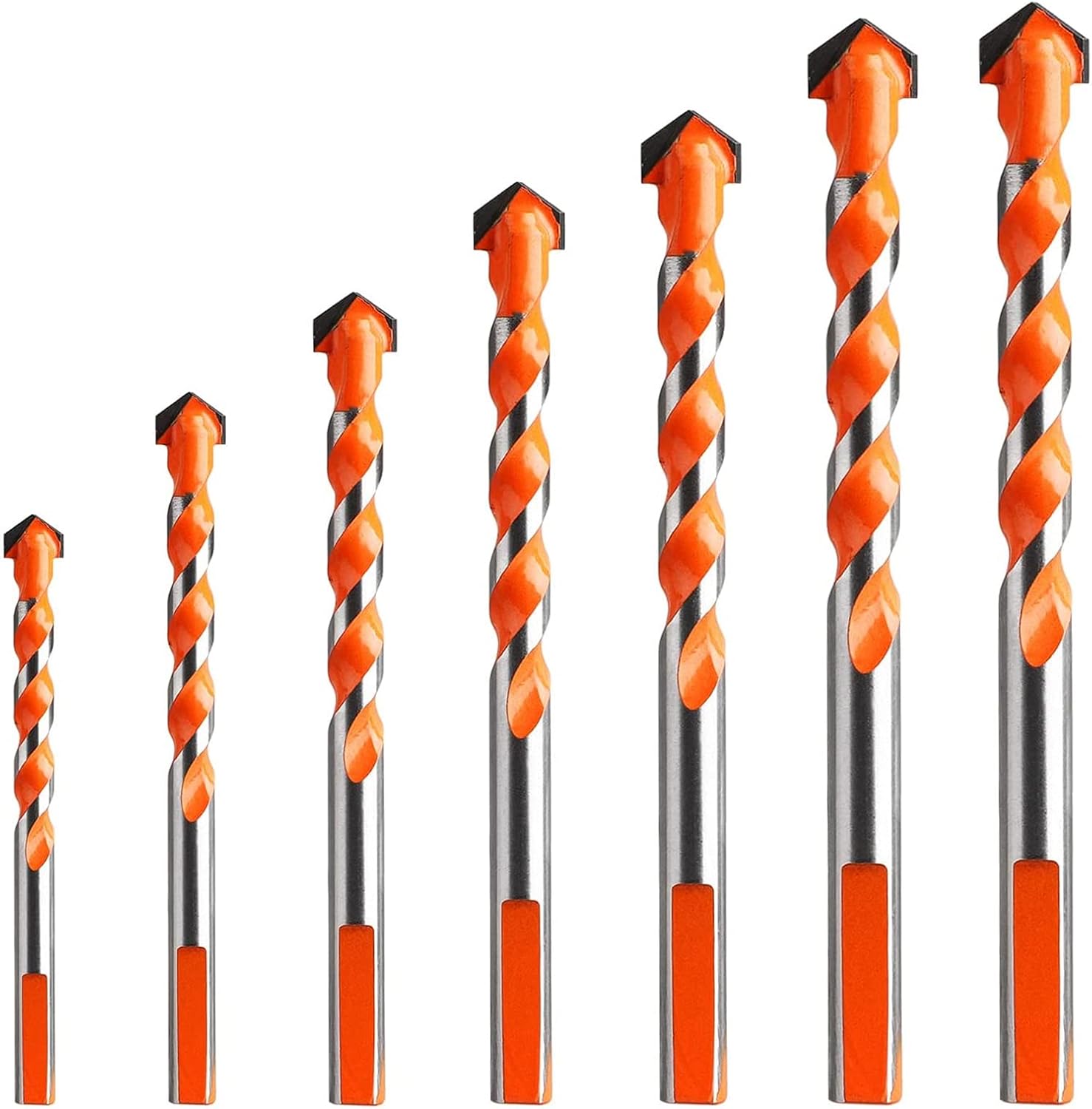 Juego 7 brocas carburo tungsteno cantero multimaterial metal cerámica