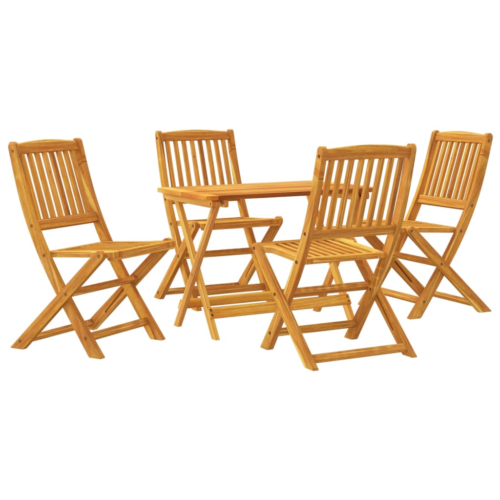 vidaXL set de comedor de jardín plegable 5 pzas madera maciza acacia