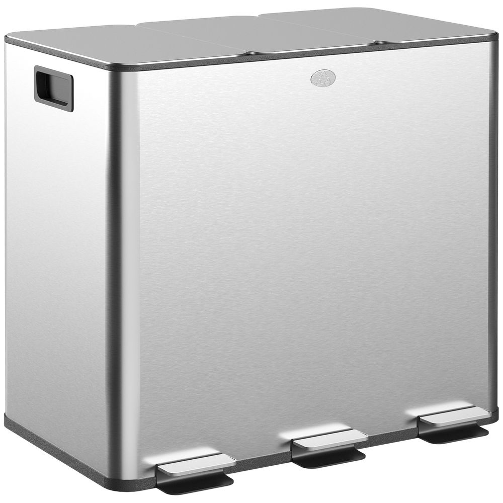 Cubo de basura 61.9x36.6x43.2 cm acero inoxidable color gris Homcom