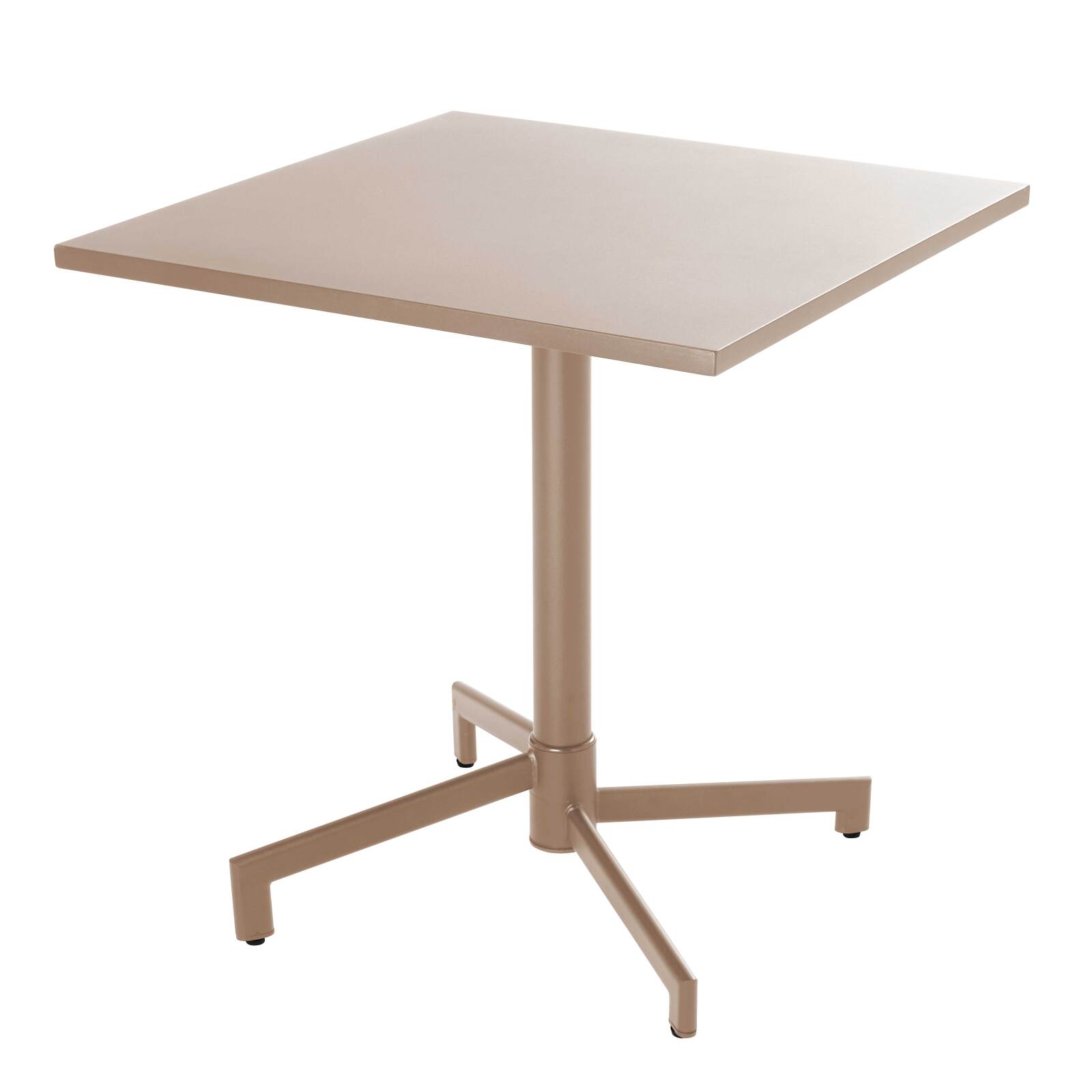 Oviala - mesa cuadrada de jardín tipo bistró con tapa plegable topo