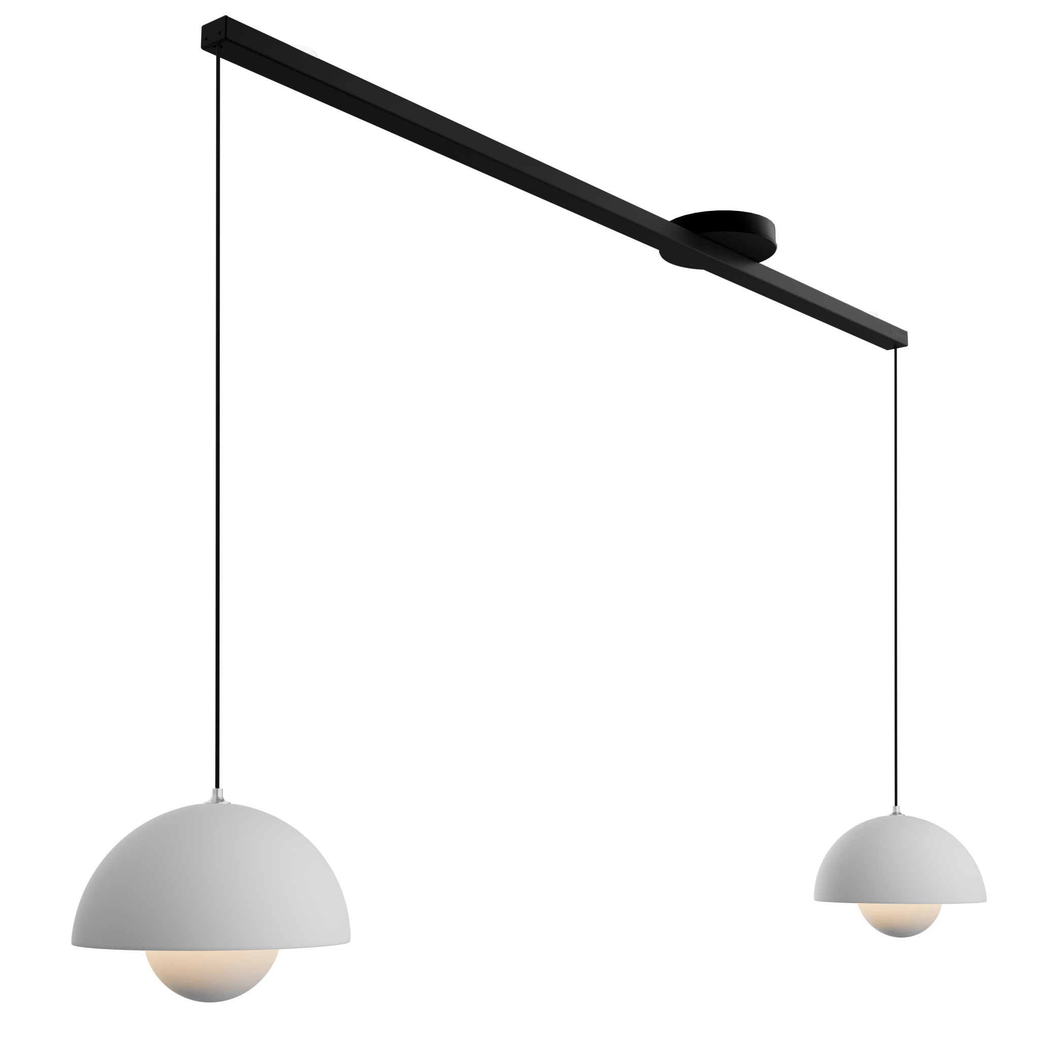 Lightswing® twin - negro mate 110 cm - para una o dos lámparas coLGantes​​.