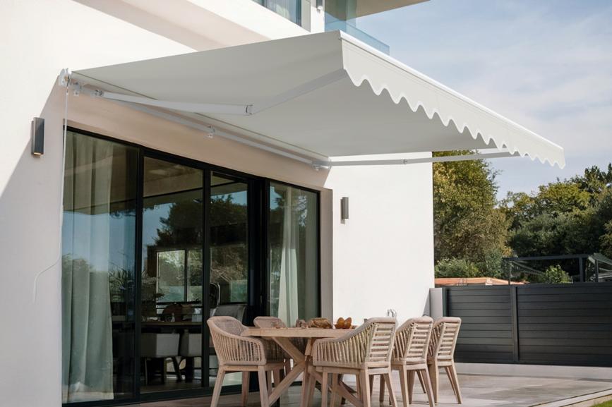 Toldo monobloque blanco vecchio 4m x 3m lona beige