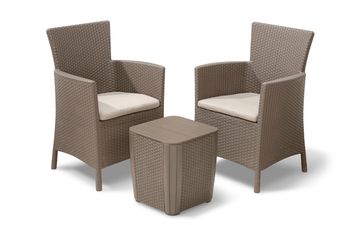Conjunto de exterior de sillas y mesa iowa de keter - capuchino