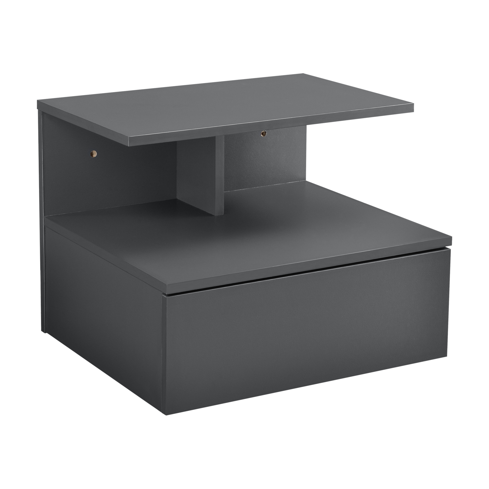 Mesita de noche flotante amberg cajón 40x35x31cm - gris oscuro [en.casa]