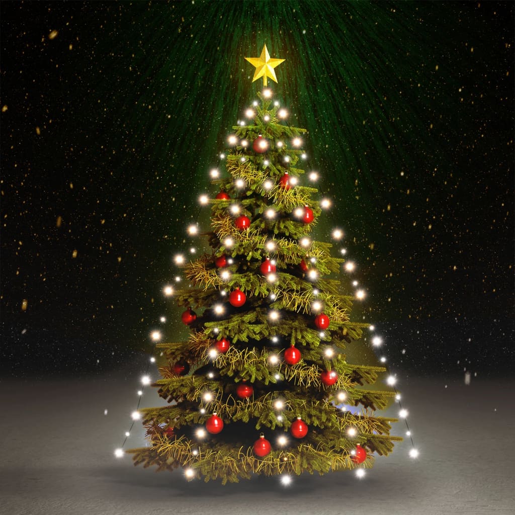 Red de luces de árbol de navidad 150 LEDs blanco frío 150 cm es3628