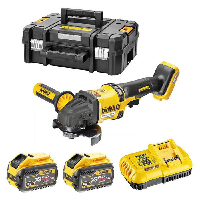 Amoladora 2.0 xr flexvolt 54v 3ah li-ion brushless 125mm Dewalt - 2 batería