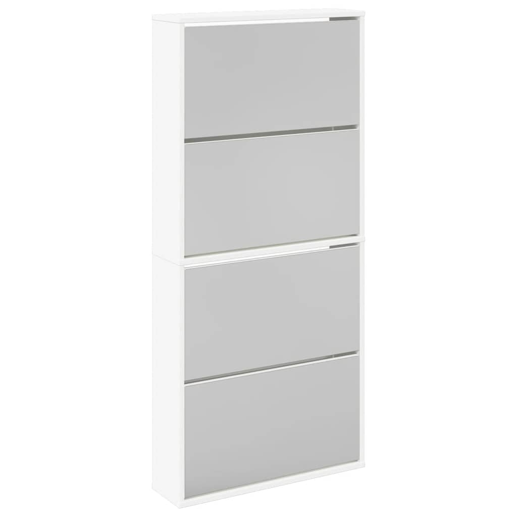 vidaXL zapatero 4 compartimentos espejo blanco 63x17x134 cm