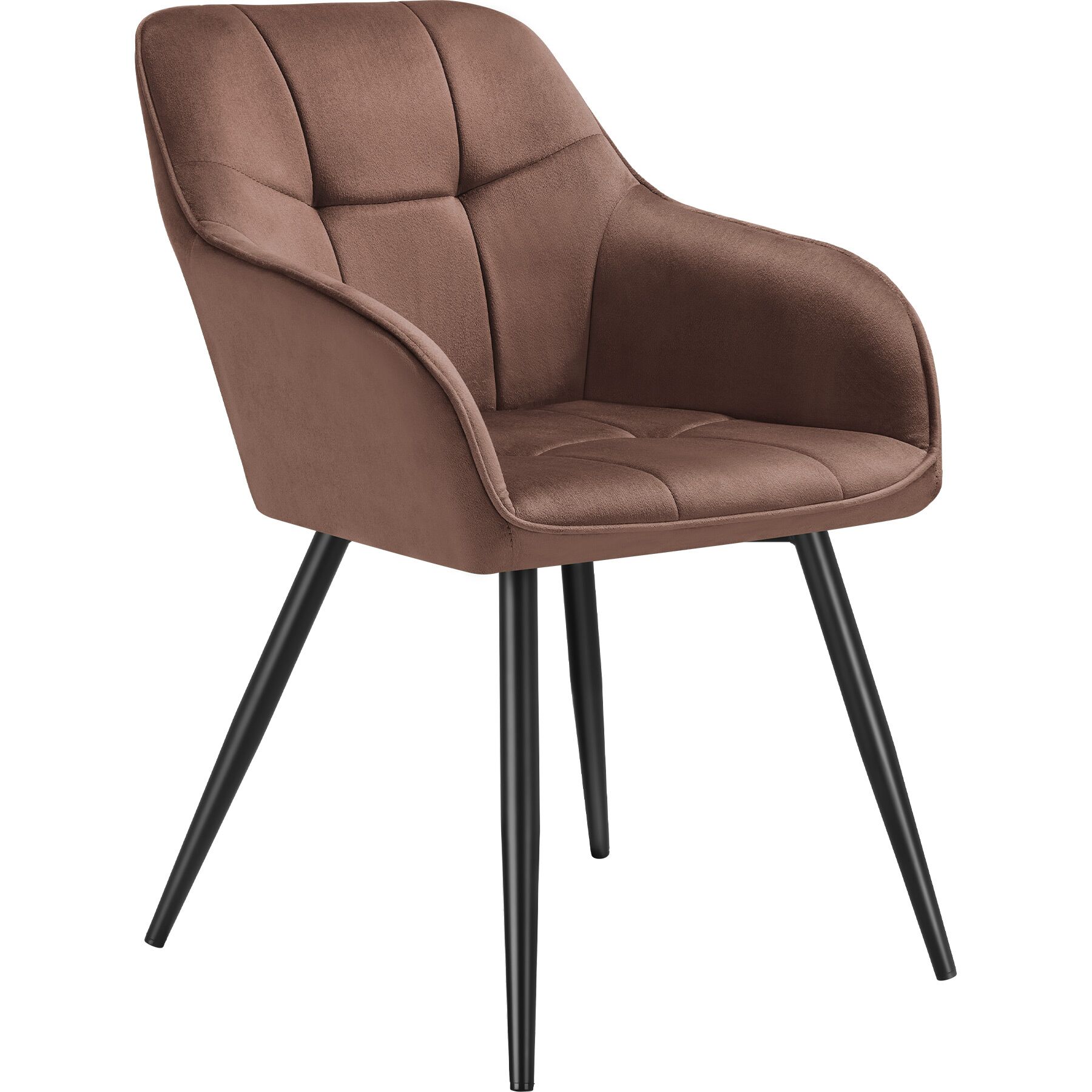 Silla de comedor, efecto terciopelo, 58 x 62 x 82 cm marrón/negro