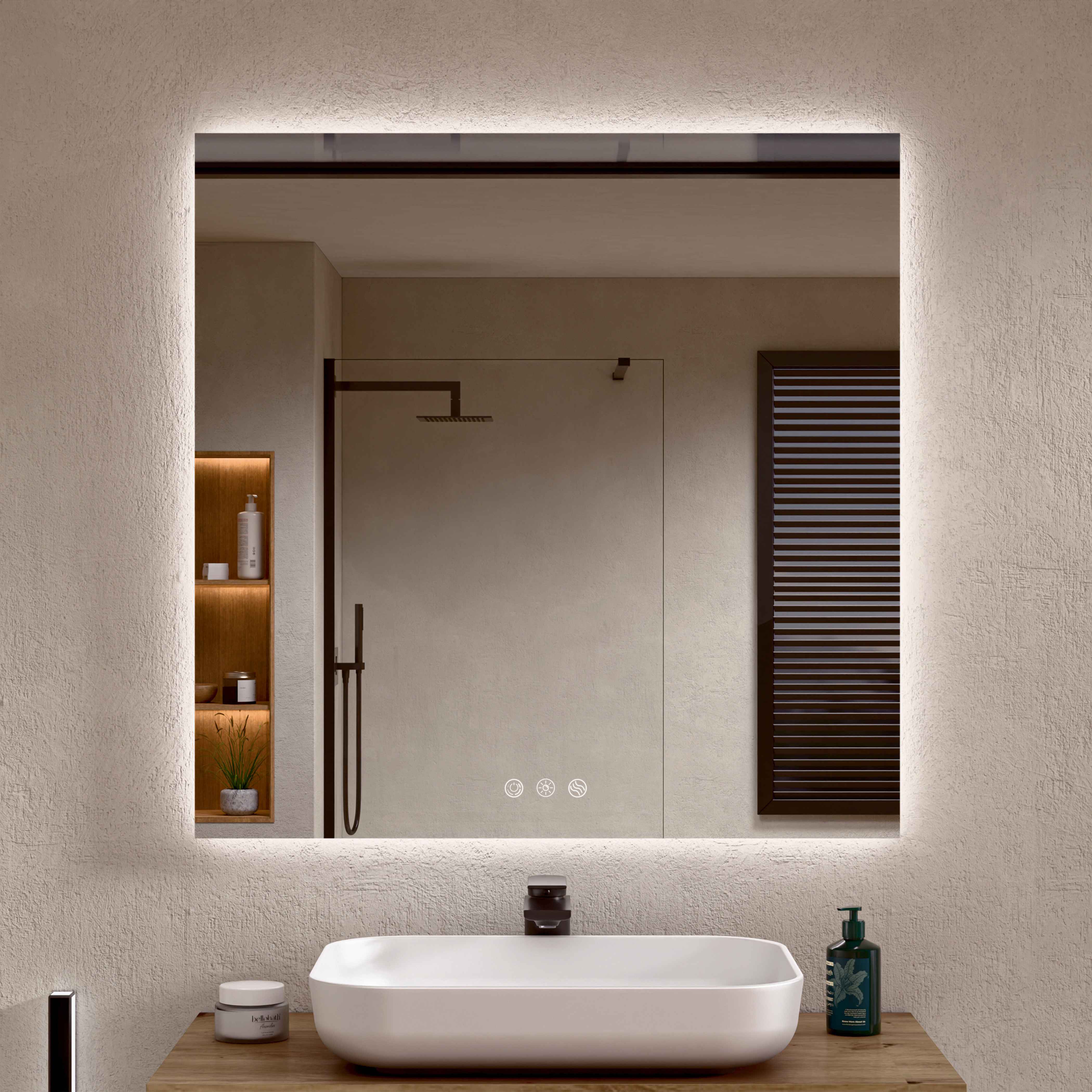Espejo baño LED regulable antivaho 70 x 60 cm (al x an) bellobath