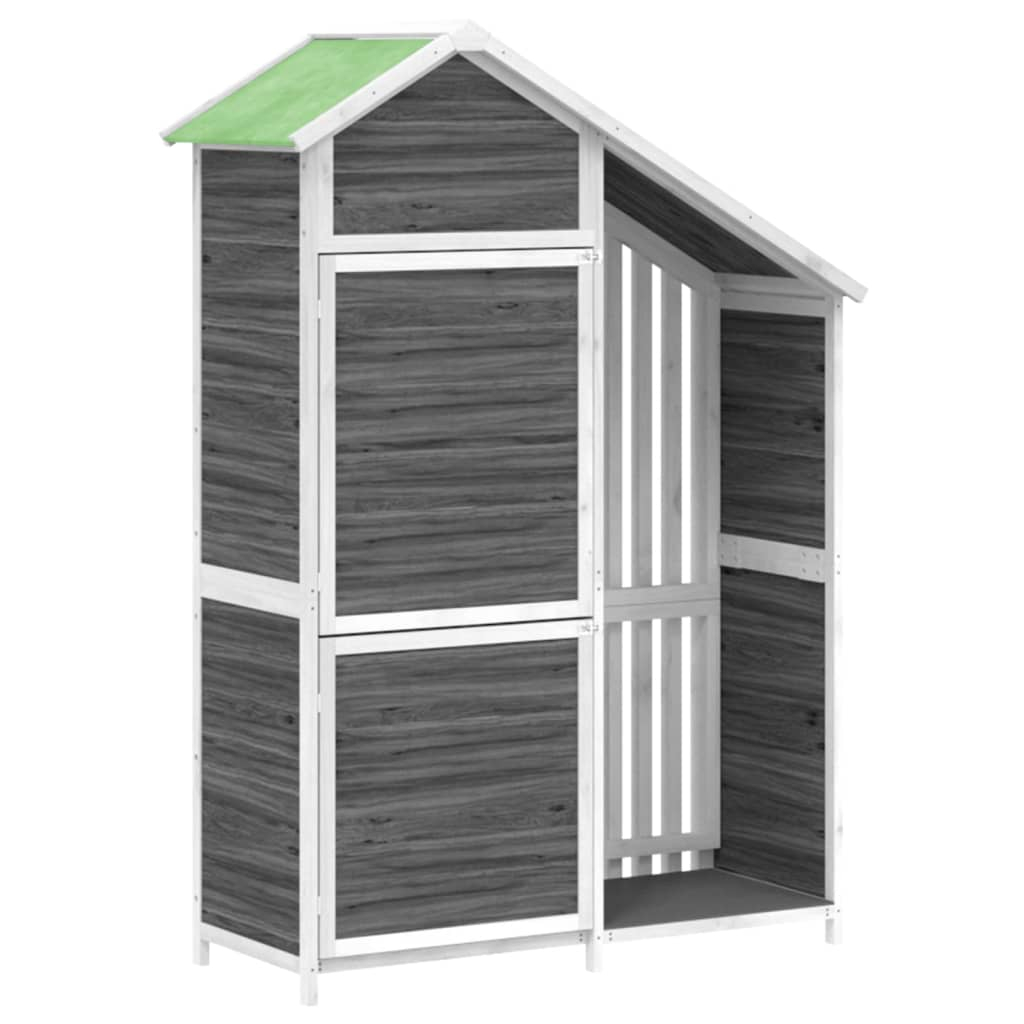 vidaXL cobertizo herramientas jardín madera pino gris 120x53,5x170 cm