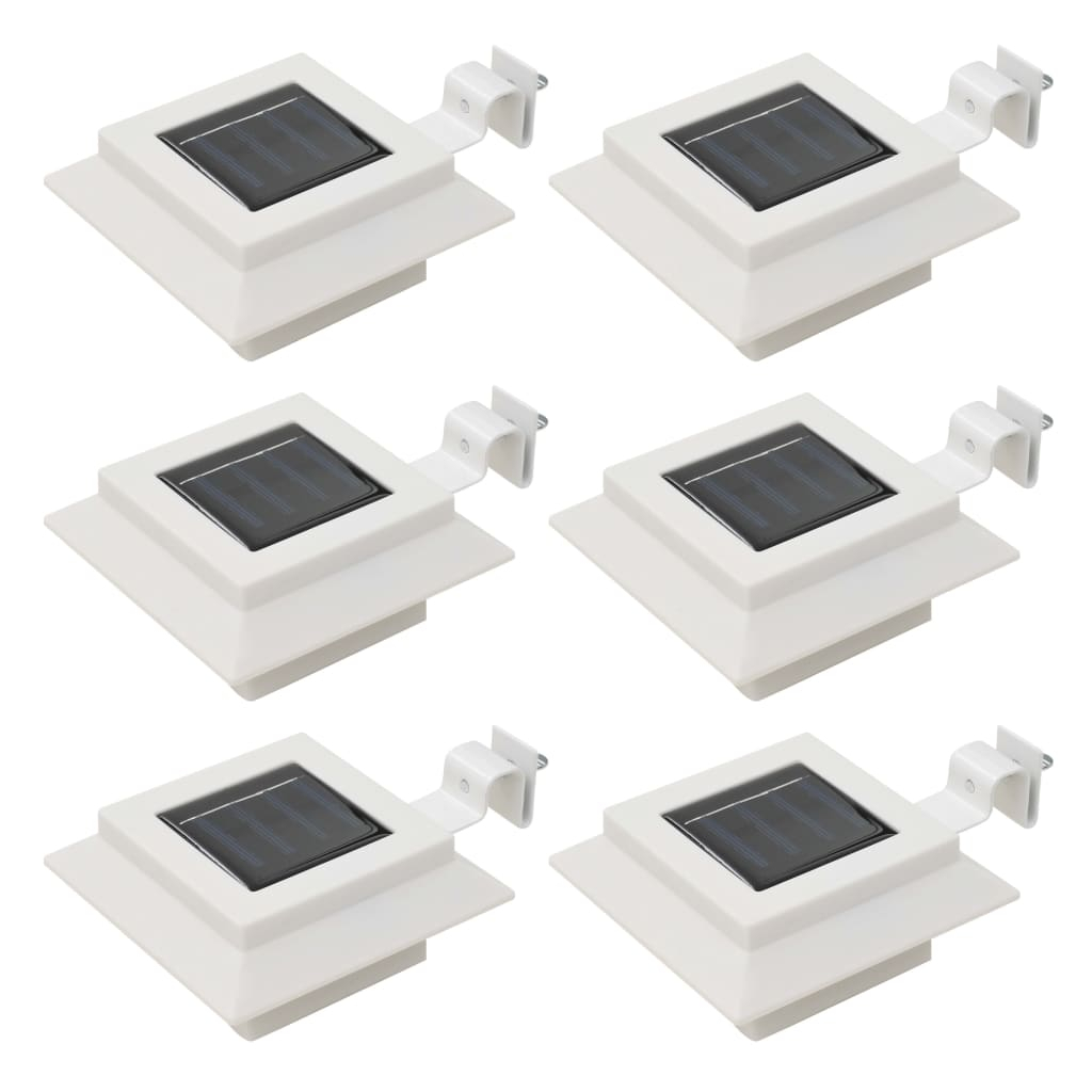 vidaXL lámparas solares de exterior LED cuadradas 6 uds 12 cm blanco