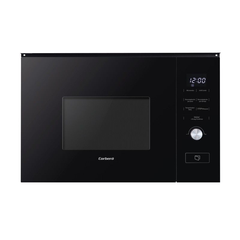 Microondas integrable corbero cmicm20glninteg 20 l cristal negro 800 w