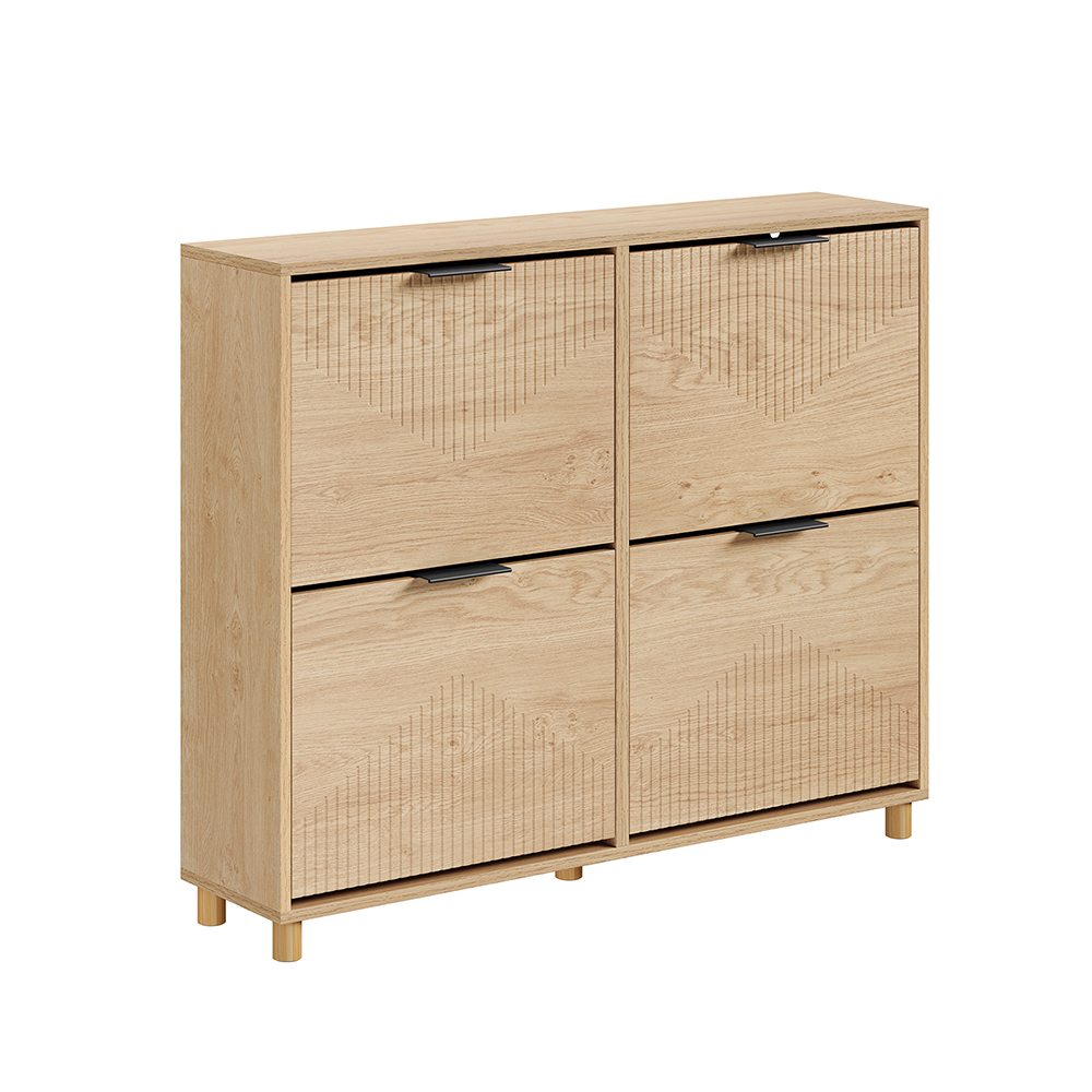 Sobuy escaparate para zapatos con puertas abatibles roble
