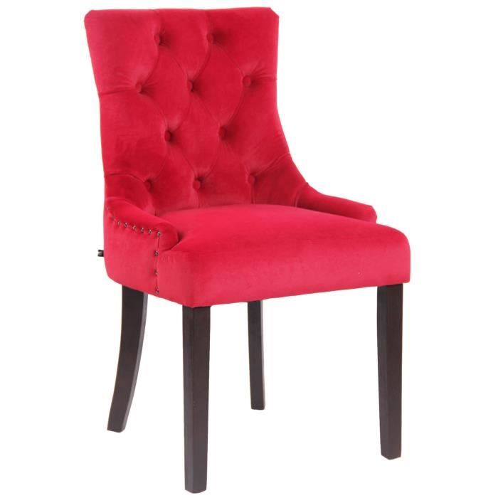 Silla comedor - terciopelo rojo antiguo - 1 ud.