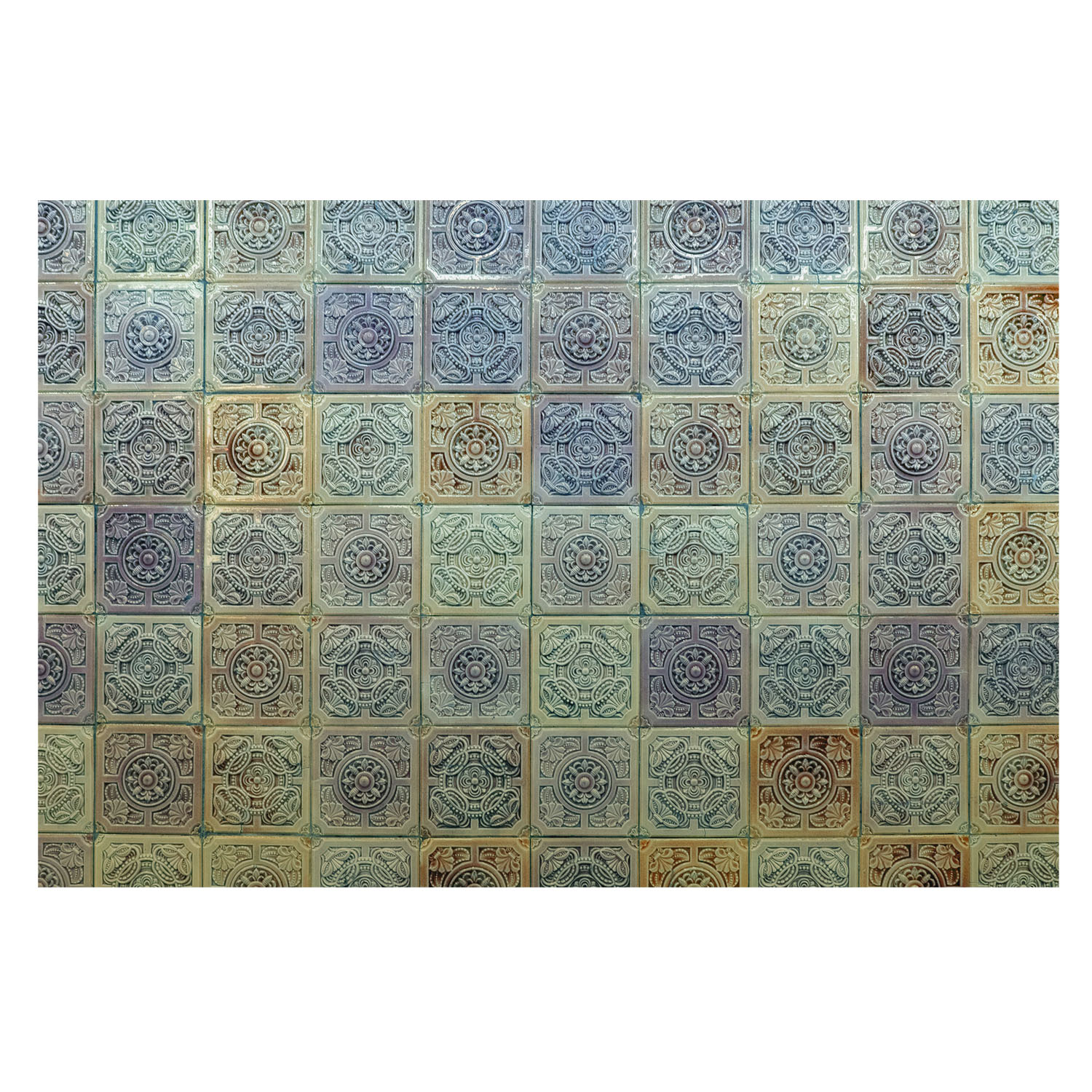 Papel pintado tejido no tejido 250x250 azulejos geométricos tulup
