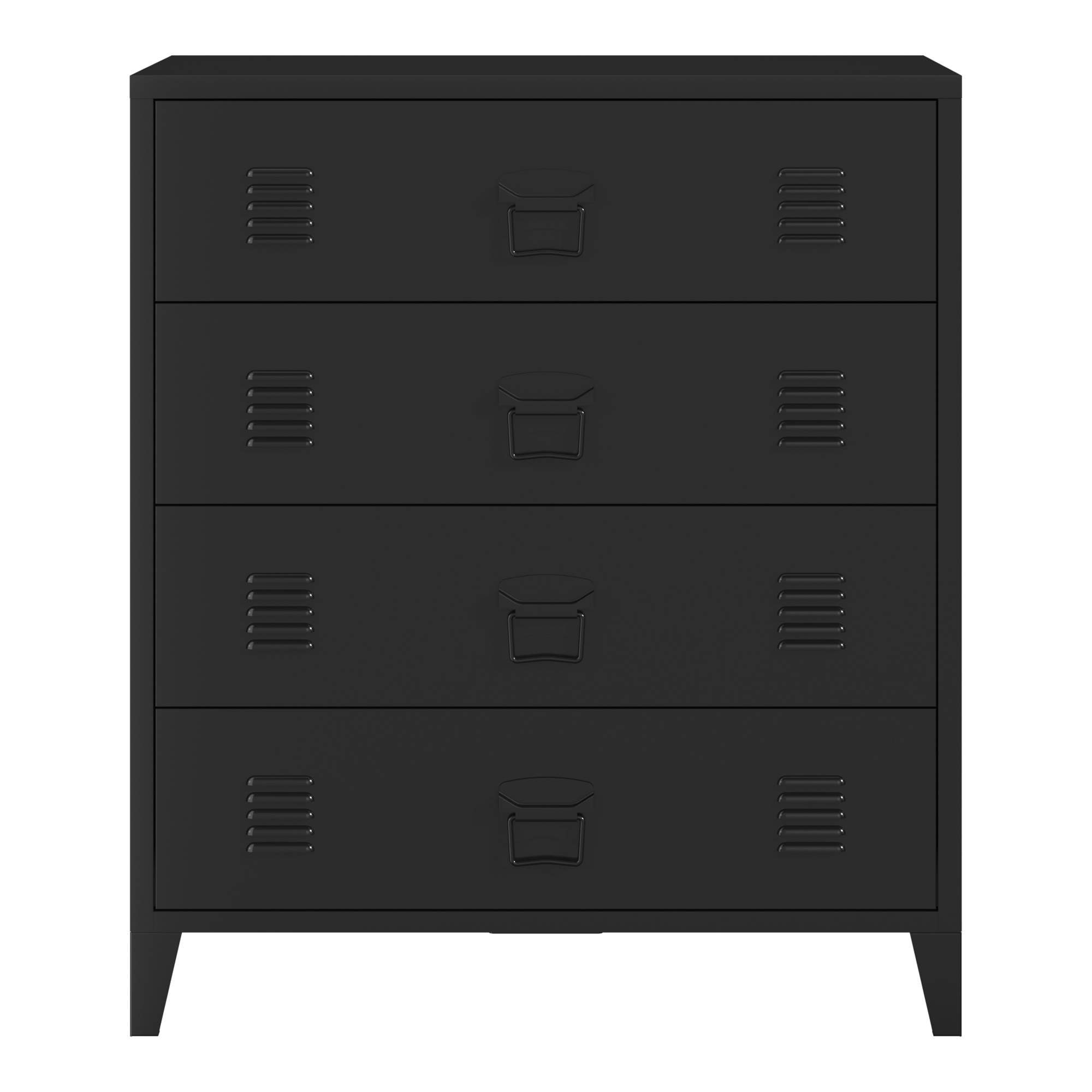 Cajonera hämeenlinna de 4 cajones acero 92x80x40 cm - negro [en.casa]