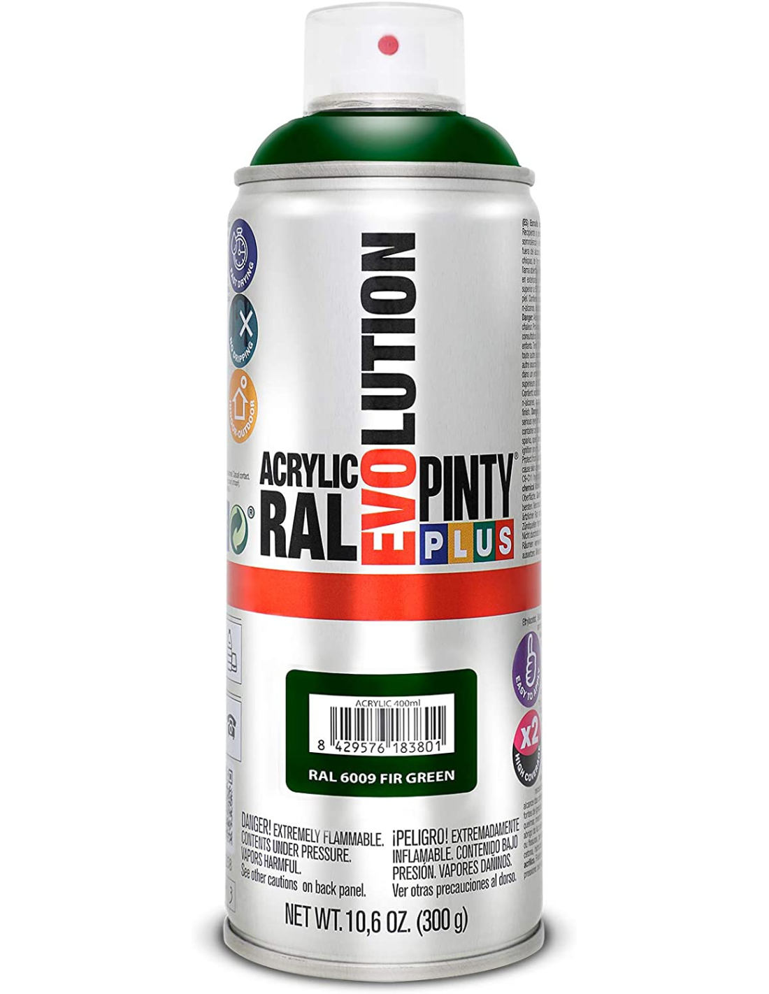 Spray acrilico brillante pintyplus ral 400 ml (ral 6009 verde abeto)