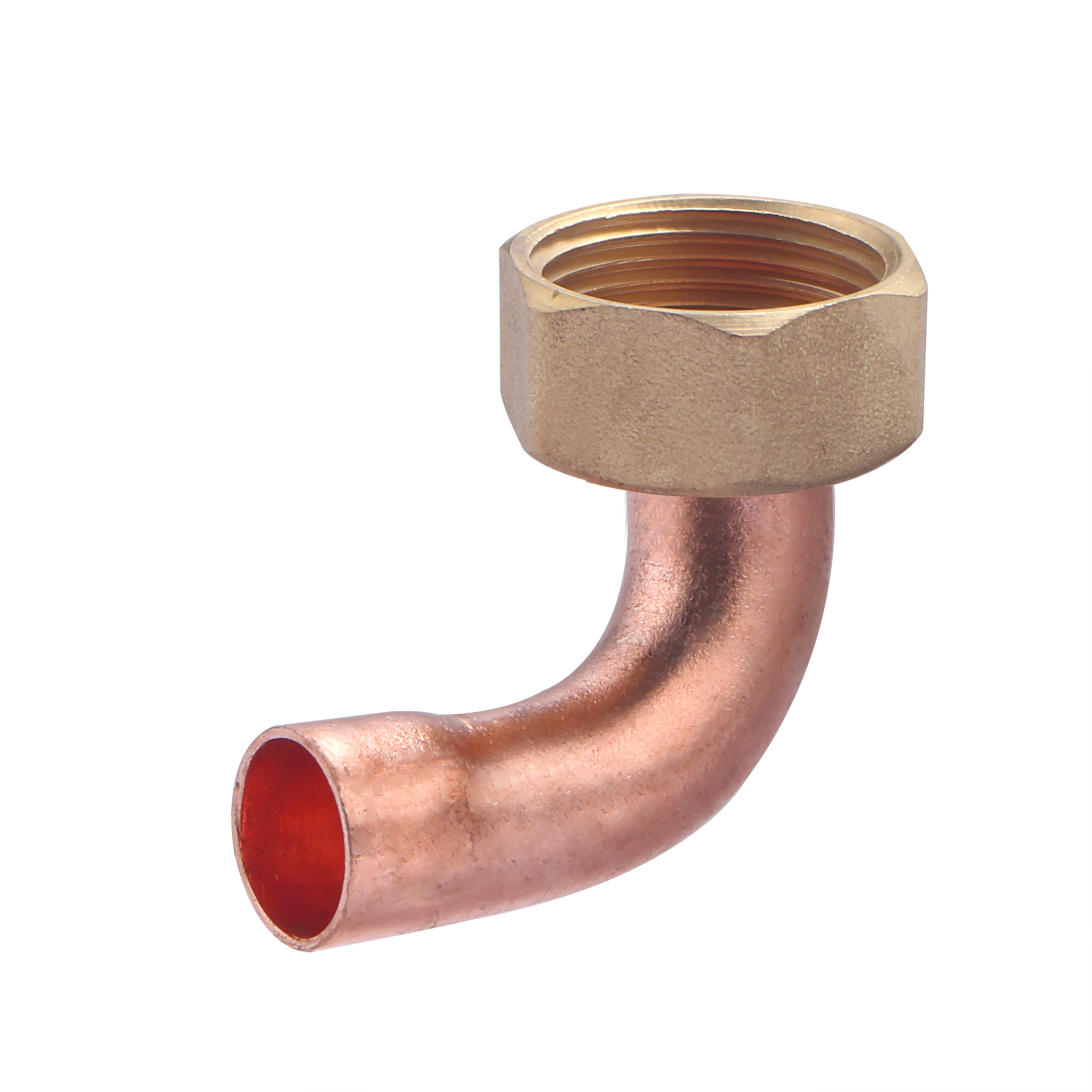 Codo de 2 piezas ø 14 mm - salida h con tuerca giratoria de 3/4