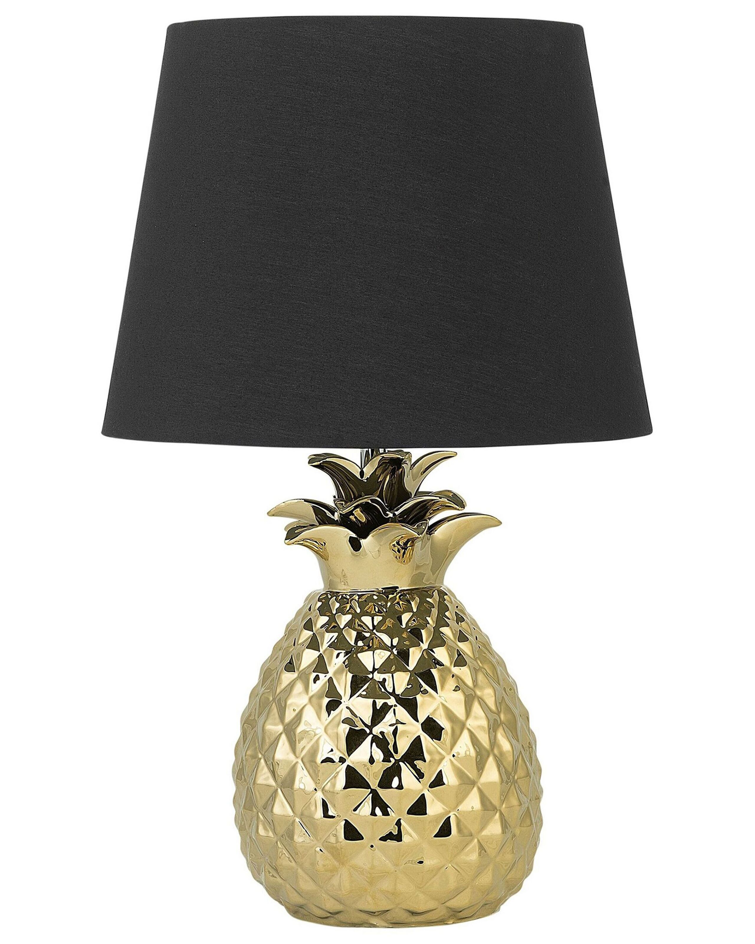 Lámpara de mesa pineapple cerámica dorado